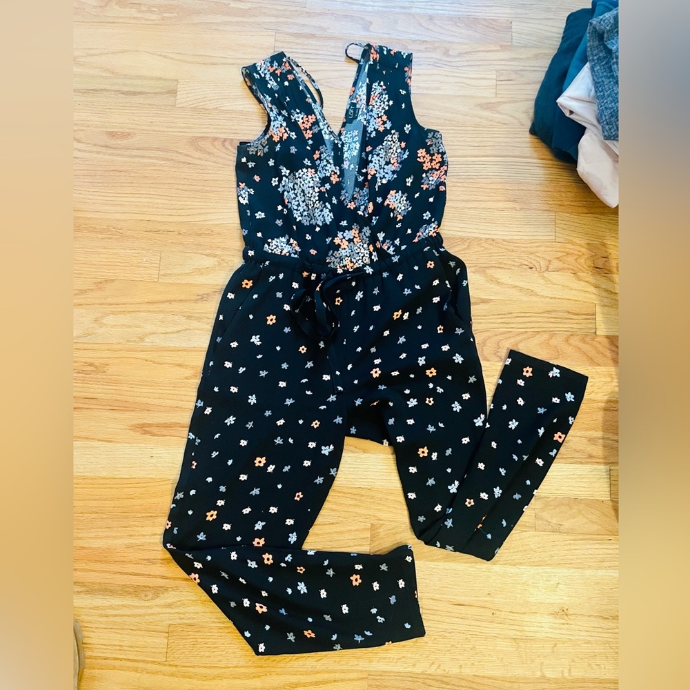 LOFT floral pants romper